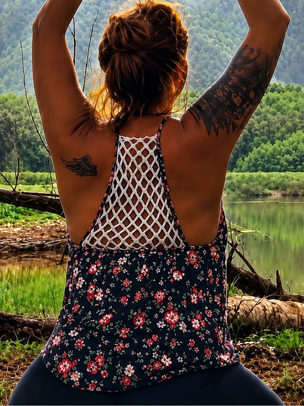 Tropical/floral tank top